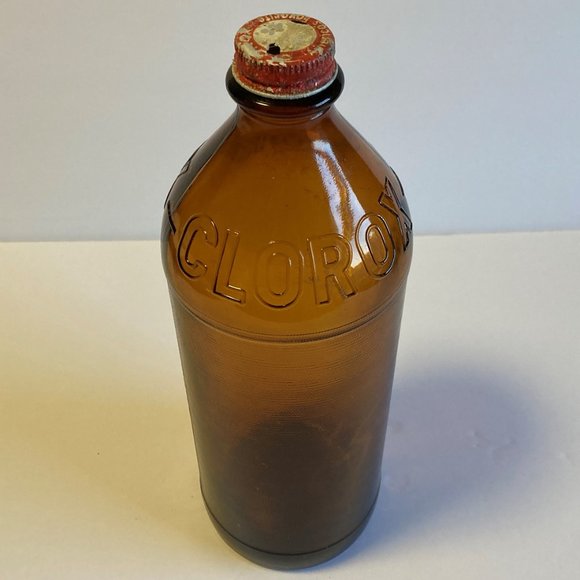 Vintage Antique C-L-O-R-O-X 16oz. Brown Glass Bottle - Picture 8 of 9